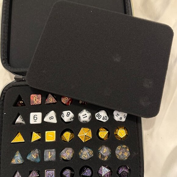 D&D Dice Collector Bundle (5 Sets!) | Polyhedral Dice & Foam Storage Case | RPG - Picture 2 of 4